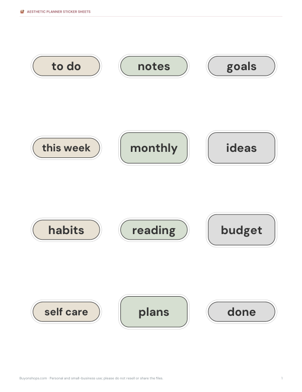 Preview of Printable Heading Tabs Stickers