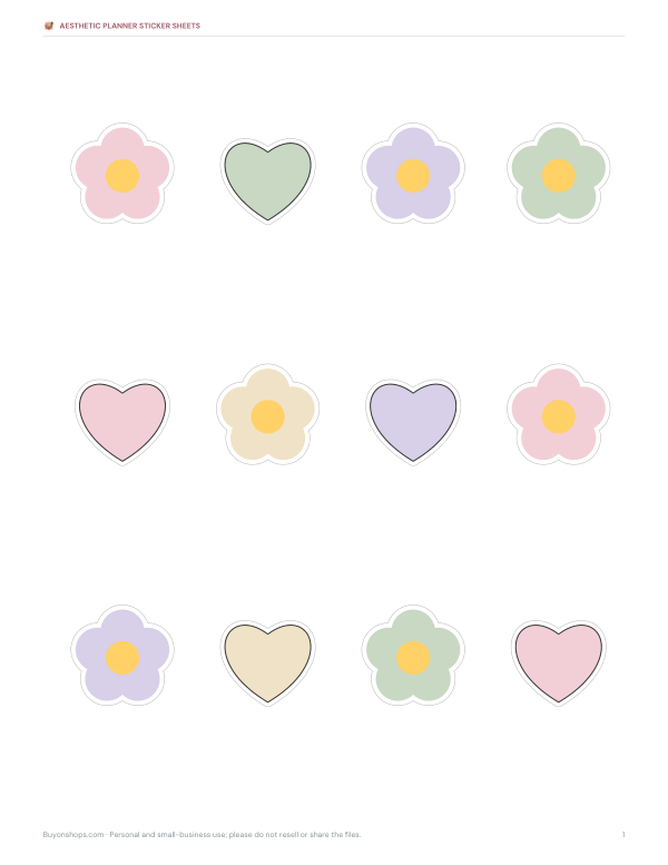 Preview of Printable Pressed Flowers Stickers