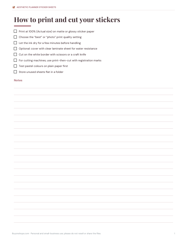 Preview of Printable Sticker Printing and Cutting Guide